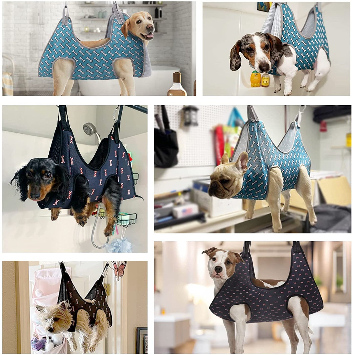 Pet Grooming Hammock Chest Harness For Cats And Dogs Relaxation Dog Grooming Hammock Restraint Bag Dog Backpack Sling For Grooming Dog Grooming Assistant Nail Trimming Scissors Bathing