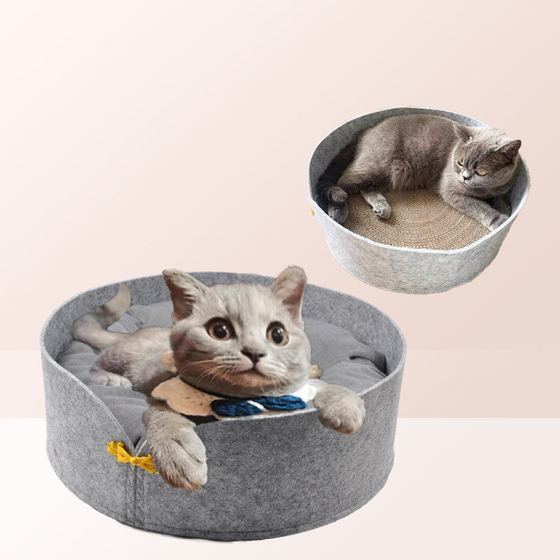 Corrugated Cat Scratcher, Removable And Washable Warm Claw Sharpener For Cats