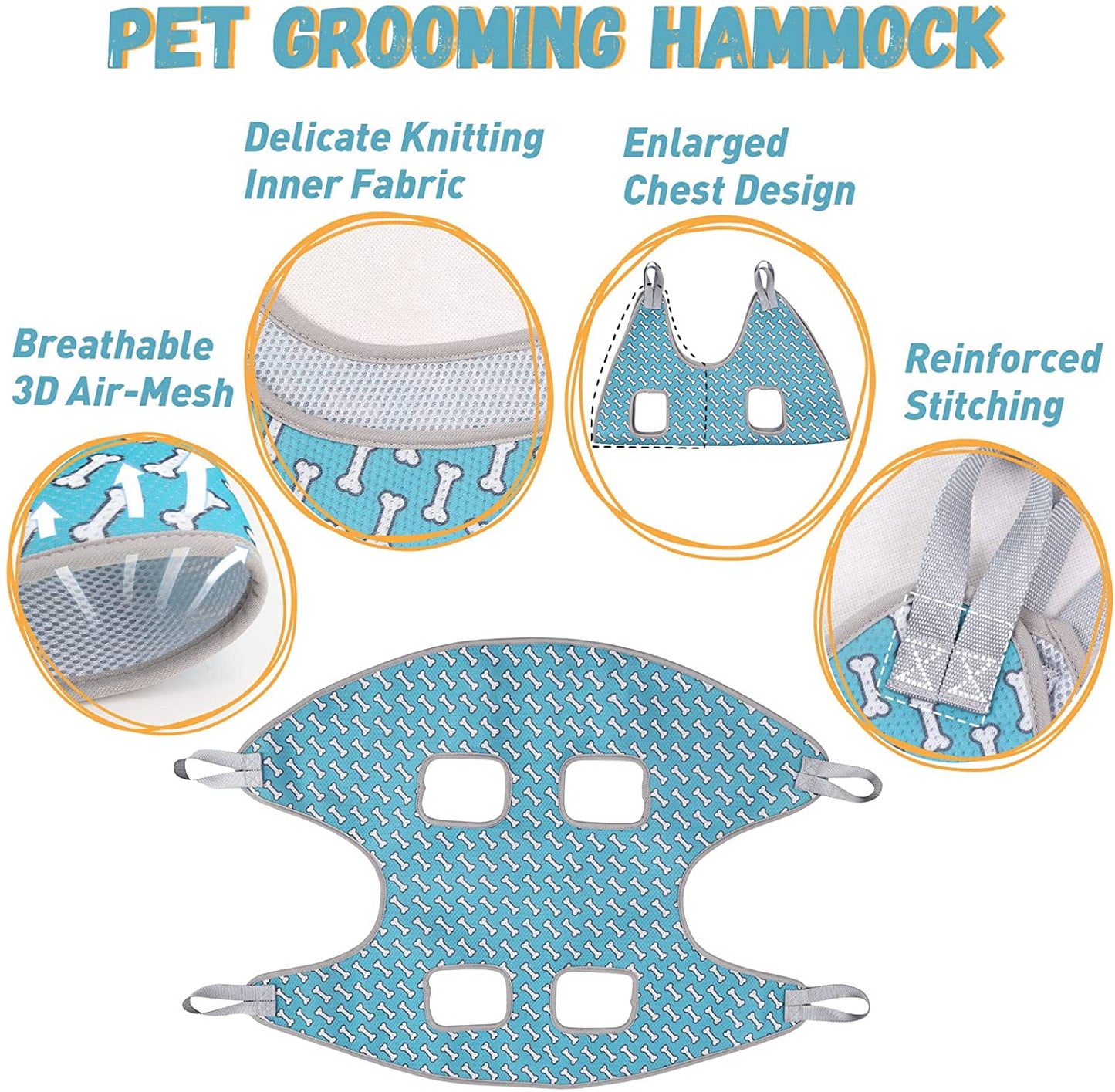 Pet Grooming Hammock Chest Harness For Cats And Dogs Relaxation Dog Grooming Hammock Restraint Bag Dog Backpack Sling For Grooming Dog Grooming Assistant Nail Trimming Scissors Bathing